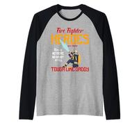 Heroes Are Born Tough Like Daddy Proud Firefighters for Dad Maglia con Maniche Raglan