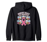 Heroes Buzz for Awareness Halloween Cancro al Seno Felpa con Cappuccio