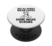 Heroes in Scrub | Regalo di apprezzamento per la Giornata Internazionale degli Infermieri PopSockets PopGrip Adesivo