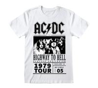 Heroes Inc Ac/Dc T-Shirt Highway To Hell 1979 Tour White Size L T-Shirt NUOVO