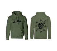 Felpa con Cappuccio Unisex The Legend of Zelda Logo and Shield Verde