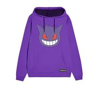 Heroes Inc. Pokemon Gengar - Felpa con cappuccio, unisex, con viso viola, M, colore: Viola, viola., M