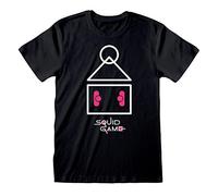 Squid Game, Symbol. Tshirt Nera 100% Cotone per Uomo e Donna, Stampa con i Simboli, Serie TV, Prodotto Ufficiale (M)