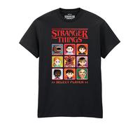 Heroes Inc. Stranger Things Select Player Retro Adults Black T-Shirt - Officiall