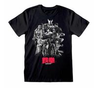 Heroes Inc. Tekken - Tshirt Nera per Uomo, 100% Cotone, Maglia, Maglietta Stampa Frontale dei protagonisti del Videogioco. (M)
