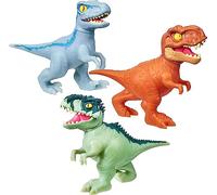Heroes of Goo Jit Zu - Eroi di Jurassic World - Confezione da 3 pezzi - TRE figure di dinosauro elastiche e flessibili (13 cm) con attacco di vampo.