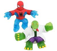 Heroes of Goo Jit Zu GOO Shifters - Confezione doppia Marvel Spider-Man vs. GOO Shifter Lizard. 2 eroi Marvel flessibili, 11 cm, schiaccia il nucleo di GOO Shifter Lizard e trasforma il suo Glibber