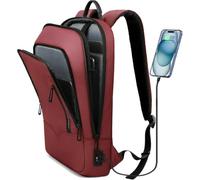 HEROIC KNIGHT Zaino per Laptop da 15.6 Pollici iPad Notebook per Uomo Donna | Zaino Computer con Porta USB Impermeabile Ultraleggero Lavoro Uffico Università Scuola Viaggio Business (11L Rosso)