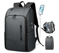 HEROIC KNIGHT Zaino Uomo Elegante per Laptop da 16 pollici con Porta USB Bagaglio a Mano Zaino Porta pc Impermeabile Grande Capacità Antifurto per Business Lavoro Viaggi Università-Grigio scuro