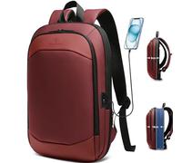 HEROIC KNIGHT Zaino Uomo Zaino per Laptop Computer PC Portatili da 15.6 Pollici con Porta USB Impermeabile Ultraleggero Lavoro Uffico Università Scuola Viaggio Business (Rosso)