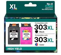 Heroil 303 XL Cartucce Multiple Cartucce per hp 303 Nero e Colore per hp 303XL per HP Envy Photo 6230 7830 6232 6230 6220 7130 7134 6234 6222 6255 6258 6552 7120 7800 7900 Tango X (Nero Colore,2-Pack)