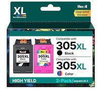 Heroil 305 Nero e Colore 305XL Cartucce d'inchiostro Sostituzione per HP 305 XL Nero e Colore per HP DeskJet 2720E 2720 2700 DeskJet Plus 4100 4120 4130 Envy 6010 6020 6030 Envy Pro 6420 6430 (2-Pack)