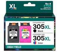Heroil 305 Nero e Colore 305XL Cartucce d'inchiostro Sostituzione per HP 305 XL Nero e Colore per HP DeskJet 2720E 2720 2700 DeskJet Plus 4100 4120 4130 Envy 6010 6020 6030 Envy Pro 6420 6430 (2-Pack)