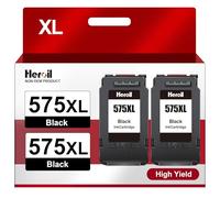 Heroil PG-575 PG-575XL Nero Cartucce d'inchiostro Sostituzione per Canon 575 XL PG 575 PG-575 PG575XL per PIXMA TS3550i TS3551i TS3750i TR4750i TR4751i (575XL Nero,2-Pack)