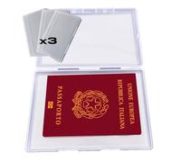 Heromask [Armatura del Passaporto] Custodia per passaporto rigida: Confezione da 3 Custodia impermeabile Custodia in plastica e resistente, per chi vola e per chi cerca l'avventura - Porta passaporto