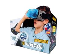 Heromask Visore VR Bambini 5-12 Anni · Giochi di Lingue Realtà Virtuale | Impara inglese, francese e tedesco giocando in VR. Compatibile iPhone/Android. Idea regalo originale bambini