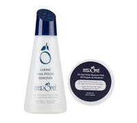 Herome Combi-Pack Solvente Senza Acetone (120ml) per Unghie Curativo & 30 Dischetti Curativi Per la Rimozione dello Smalto (Caring Nail Polish Remover & Nail Polish Remover Pads