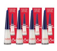 Herome Smalto Rinforzante Unghie Extra Forte 4x10ml (Nail Hardener Extra Strong)- Rinforzante Indurente Unghie Trasparente Professionale senza Formaldeide con Primi Risultati in 8 Giorni