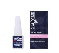 Herome SOS Colla per Unghie Fessurate e Spezzate con Mini Lima - 10 ml | Contiene colla per unghie e mini lima lucidante, asciugatura rapida, aiuta a riparare unghie fessurate