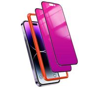 Heromiracle Pellicola protettiva per la privacy compatibile con iPhone 15 Pro, anti spia, 28 gradi, confezione da 2 pezzi, sfumatura colorata, effetto specchio, copertura completa, in vetro temperato