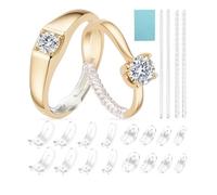 Heromor 20 Pezzi Ferma Anello Invisibile | Riduttore Anello TPU+Silicone, 16 Inserti in 8 Misure + 4 Spirali Tagliabili, Regolatore Dimensione Ring Trasparente Riutilizzabile