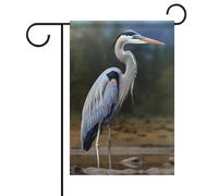 Heron - Bandiere da giardino primaverili ed estive, 30 x 45 cm, double-face, per esterni, stagionali, per patio, cortile, terrazza, veranda, giardino, terrazza, balcone, prato, decorazione per la casa