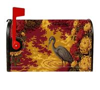 Heron Coperture magnetiche per cassetta delle lettere, rustiche vintage con crisantemi increspati, copertura per buca delle lettere, decorazione per prato, 53 x 64 cm