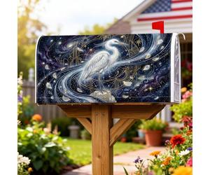 Heron - Coperture magnetiche per cassetta postale, motivo: stelle artistiche cosmiche, galassia, nessuna blu, decorazione per portico anteriore, 53 x 65 cm