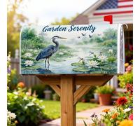 Heron - Coperture magnetiche per cassette postali, motivo natura, gigli sereni, libellule, primaverili, decorazione per cortile, 53 x 64 cm