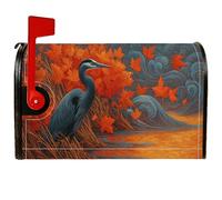 Heron - Coperture magnetiche per cassette postali, rustiche, fantasiose foglie d'acero, onde, arancioni, per decorazione da giardino, cortile, 45,7 x 53,3 cm