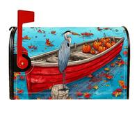Heron Coperture magnetiche per cassette postali, rustiche fantasiose zucche autunnali, copertura blu per cassetta della posta da giardino e cortile, 53 x 64 cm