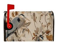 Heron Coperture magnetiche per cassette postali, standard, rustiche ispirate alla natura, foglie e rami, nessuna copertura beige per cassette postali per esterni, decorazione da giardino, 45,7 x 53,3