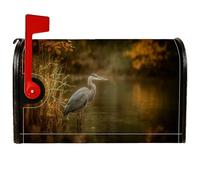Heron - Coperture magnetiche per cassette postali, stile rustico ispirato alla natura, per cassette postali verdi, decorazione per esterni, giardino, cortile, 53 x 64 cm