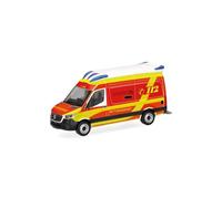 Herpa modellino auto Mercedes-Benz Sprinter 18 Delfis ambulanza "Rettungsdienst Landkreis Elbe-Elster", miniatura in scala 1:87, oggetto da collezione, Made in Germany, modello in plastica
