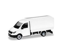 Herpa 13451 Minikit MAN TGE cabina singola con piattaforma e tela, bianco, colorato
