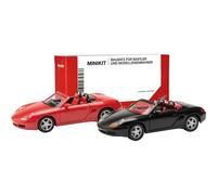 Herpa 13963 0 H0 Auto modello Porsche Boxster S, rosso e nero