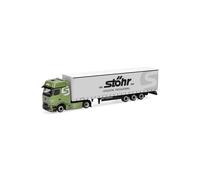 Herpa modello camion Mercedes-Benz Actros L ProCabin Gigaspace autoarticolato telonato a volume "Stöhr Logistik", miniatura in scala 1:87, oggetto da collezione, Made in Germany, plastica