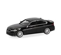 herpa Modellino auto BMW Alpina B3 (F20) berlina, nero, scala 1:87, pezzo da collezione, Made in Germany, plastica Modello in miniatura, 420976-003