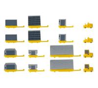 herpa 520638 - Accessori per aeroporti, 4 trattori, 12 Veicoli portacontainer
