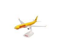herpa modello di aereo DHL Aviation (European Air Transport) Airbus A330-200F in scala 1:200 - Snap-Fit, pezzo da collezione, miniatura deco, statuetta con supporto in plastica