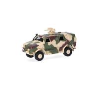 Herpa modello di veicolo militare ATF Dingo (FLW 200), mimetica sabbia beige, miniatura in scala 1:87, pezzo da collezione, Made in Germany, plastica