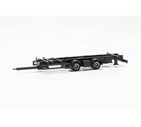 herpa accessori per modelli di camion, telaio per rimorchio tandem per treni a volume 7,82 m con carrozzeria intercambiabile, 2 pz, scala 1:87, automodello, materiale per modellismo