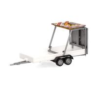 herpa accessorio rimorchio per la sicurezza stradale a 2 assi, bianco in scala 1:87, modello in miniatura, plastica