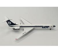 herpa aeromodello LOT Polish Airlines Ilyushin IL-62M SP-LBD PR-AKO, scala 1:200 - Modello di aereo, modello di aereo da collezione, miniatura deco, aeroplano in metallo senza supporto