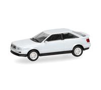 Herpa Basic modello di auto Audi 90 coupé, blu Gulf, giallo Giamaica, in scala 1:87, modello base economico, tedesco, statuetta plastica
