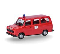 Herpa modello di auto Ford Transit Bus MTW "Feuerwehr" (BASIC), in scala 1:87, pezzo da collezione, modello tedesco, statuetta plastica