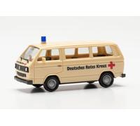 Herpa modello di auto VW T3 Bully "Deutsches Rotes Kreuz" (Herpa BASIC), in scala 1:87, pezzo da collezione, modello tedesco, statuetta plastica