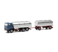 Herpa modello di camion MAN F8 Milchtank-Hängerzug (Herpa BASIC), in scala 1:87, pezzo da collezione, modello tedesco, statuetta plastica