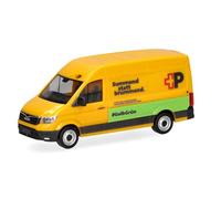 Herpa camion in miniatura MAN eTGE furgone tetto alto "Posta Svizzera" (Svizzera), miniatura in scala 1:87, pezzo da collezione, Made in Germany, plastica