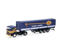 Herpa camion in miniatura MAN F90 autoarticolato telonato “ASG” (Svezia), miniatura in scala 1:87, pezzo da collezione, Made in Germany, plastica